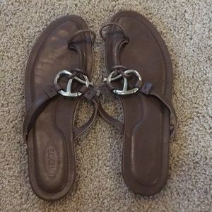 Brown and silver used Tod’s sandals